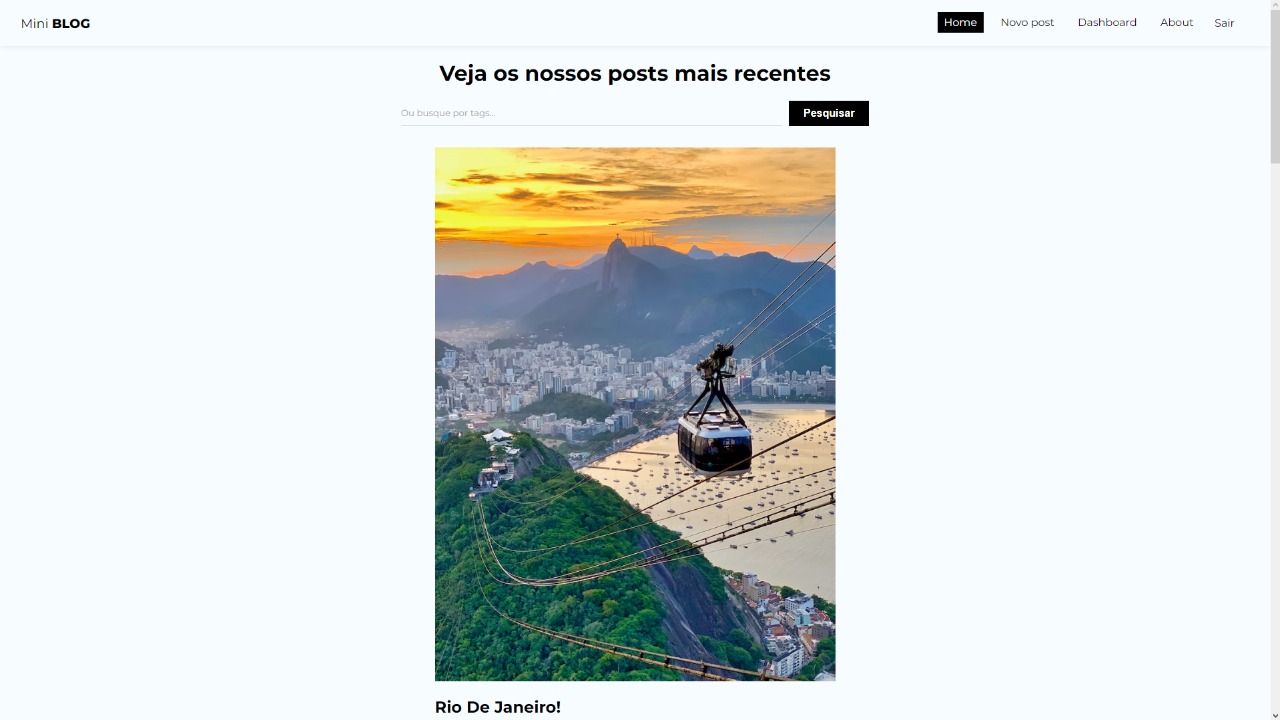 imagem do projeto mini blog
